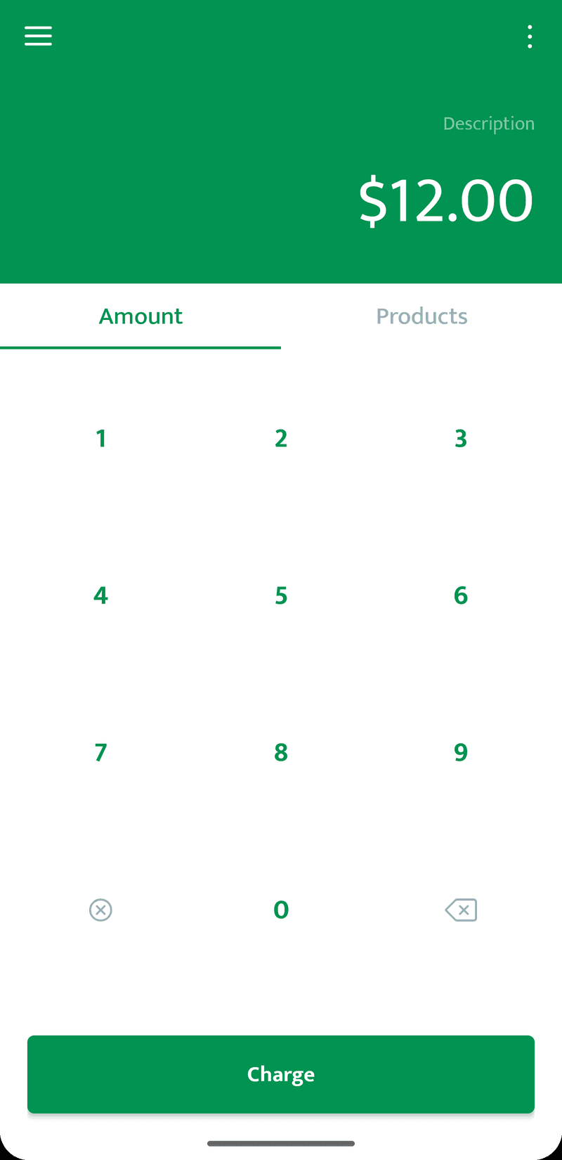 Standalone mode amount entry screen